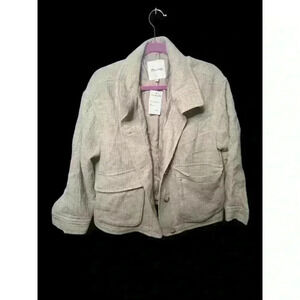 Madewell Heather Natural Linen Jacket Size Small NWT gray-brown